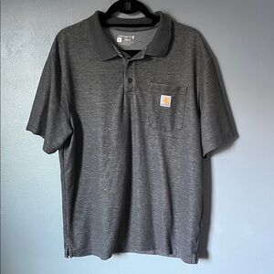 Carhartt Men’s Loose Fit Midweight Short Sleeve Pocket Polo Carbon Heather L